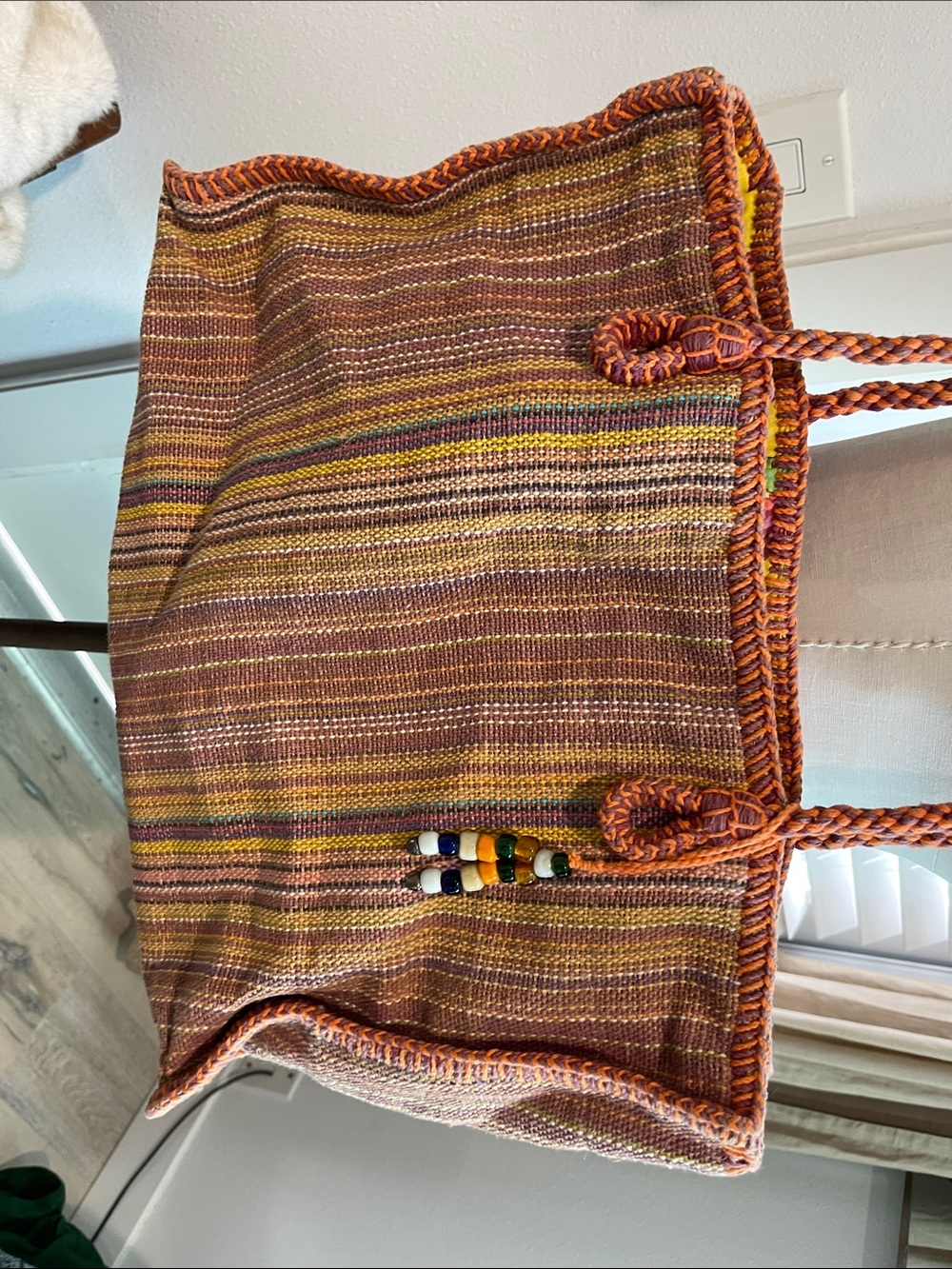 Beautiful Handwoven Multi-Stripe Tote Bag